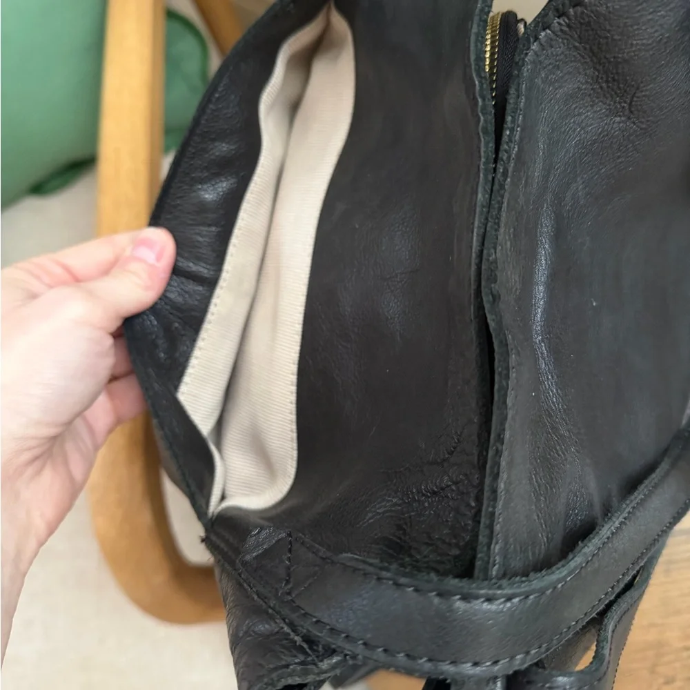 Classic Black Leather Shoulder Bag